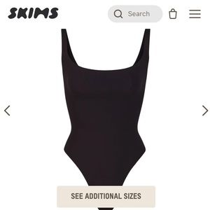 SKIMS Black FITS EVERYBODY SQUARE NECK BODYSUIT size M